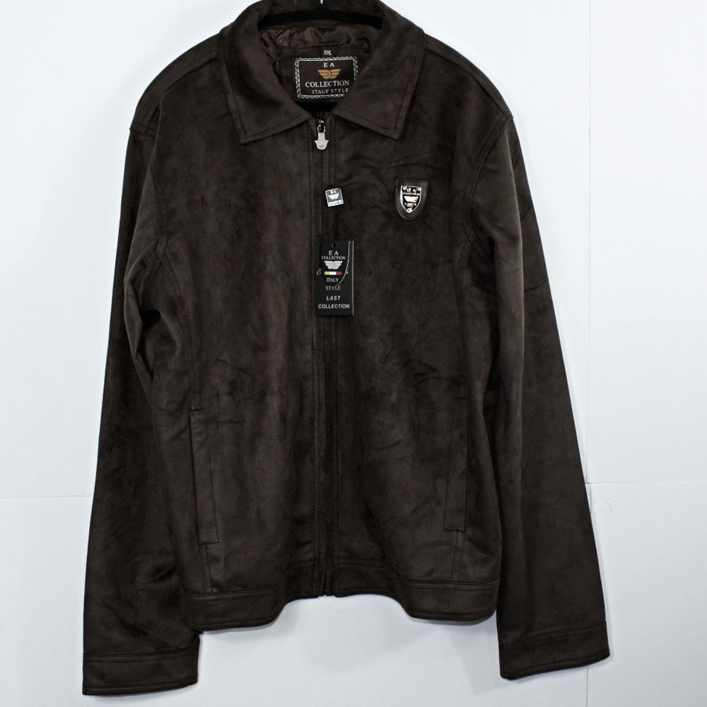 Black Faux Leather Jacket XXL